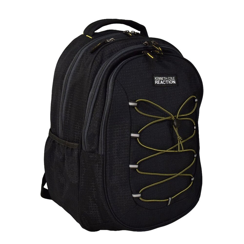 Kenneth Cole Reaction Laptop Backpack With Bungee Cords, Black